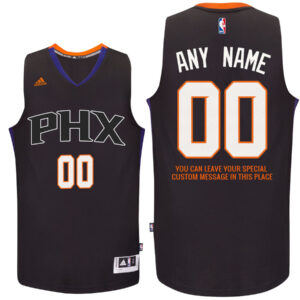 Mens Phoenix Suns Alternate Black Custom Message Jersey