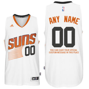 Mens Phoenix Suns Home White Custom Message Jersey