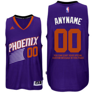Mens Phoenix Suns Road Purple Custom Message Jersey