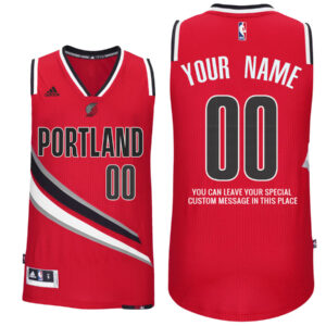 Mens Portland Trail Blazers Alternate Red Custom Message Jersey