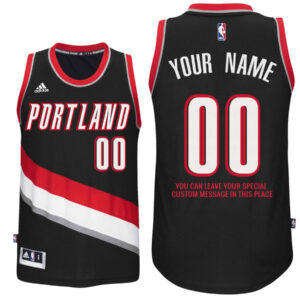 Mens Portland Trail Blazers Road Black Custom Message Jersey