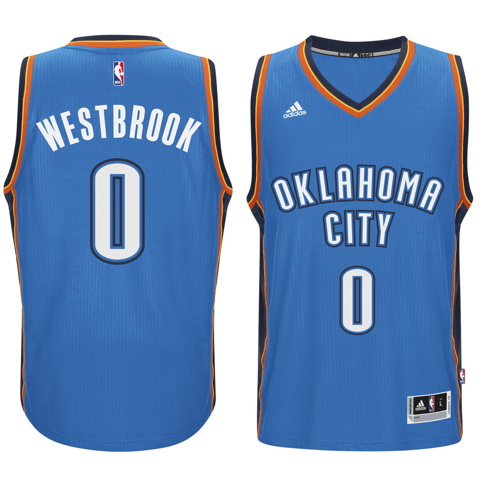 Men's Russell Westbrook Oklahoma City Thunder Blue Road Swingman Jersey