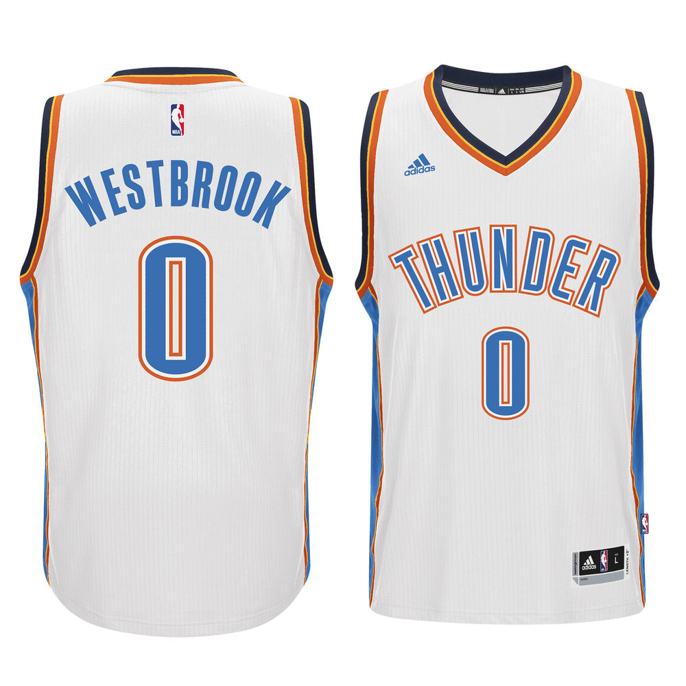 Men's Russell Westbrook Oklahoma City Thunder White Swingman Jersey
