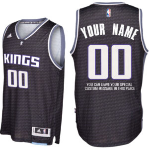 Mens Sacramento Kings Alternate Black Custom Message Jersey