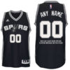 Mens San Antonio Spurs Road Black Custom Message Jersey