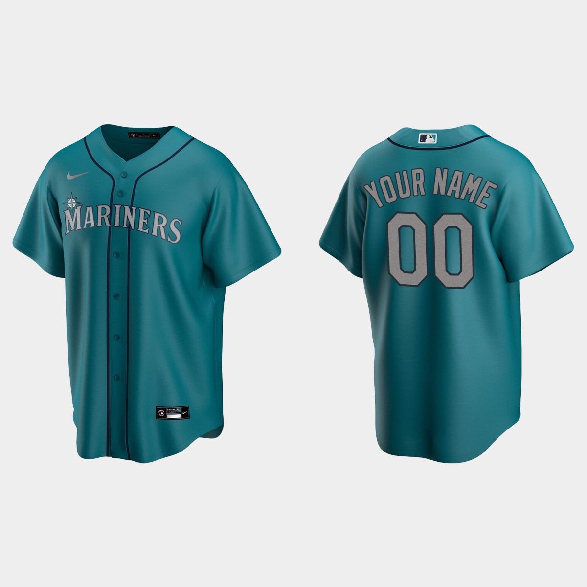 Men's Seattle Mariners Aqua Alternate Custom Jersey