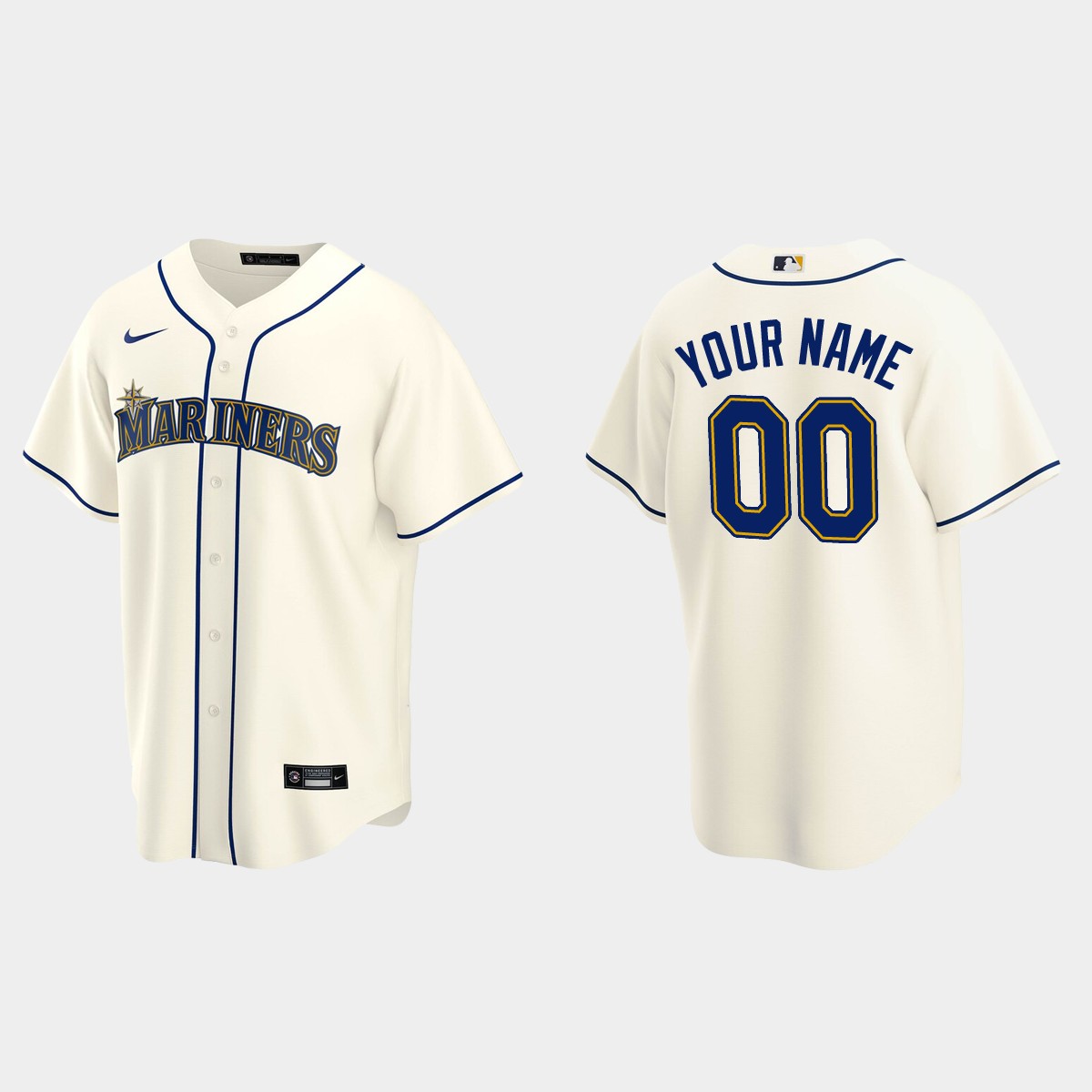Men's Seattle Mariners Cream Alternate Custom Jersey
