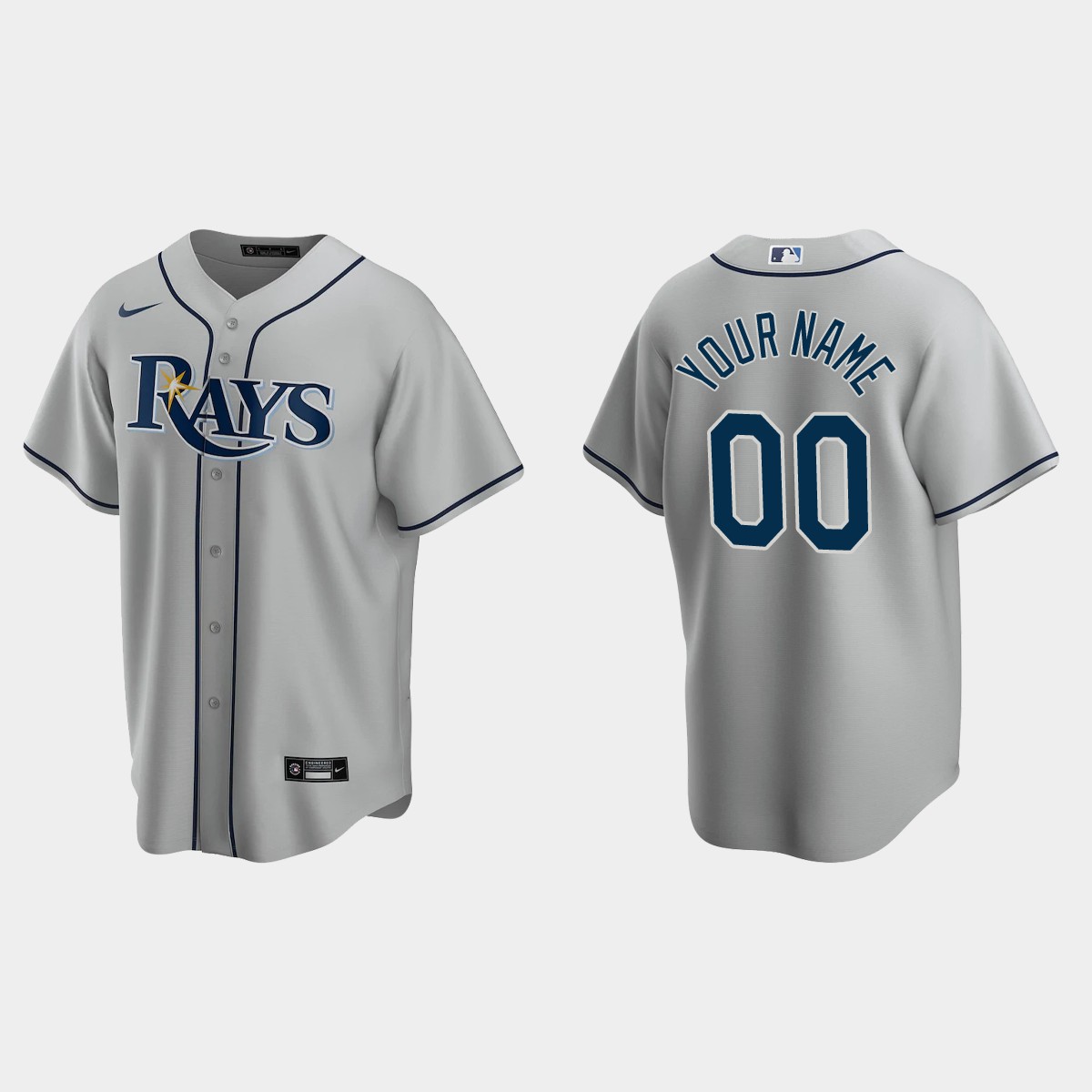 Men's Tampa Bay Rays Gray Road Custom Jersey