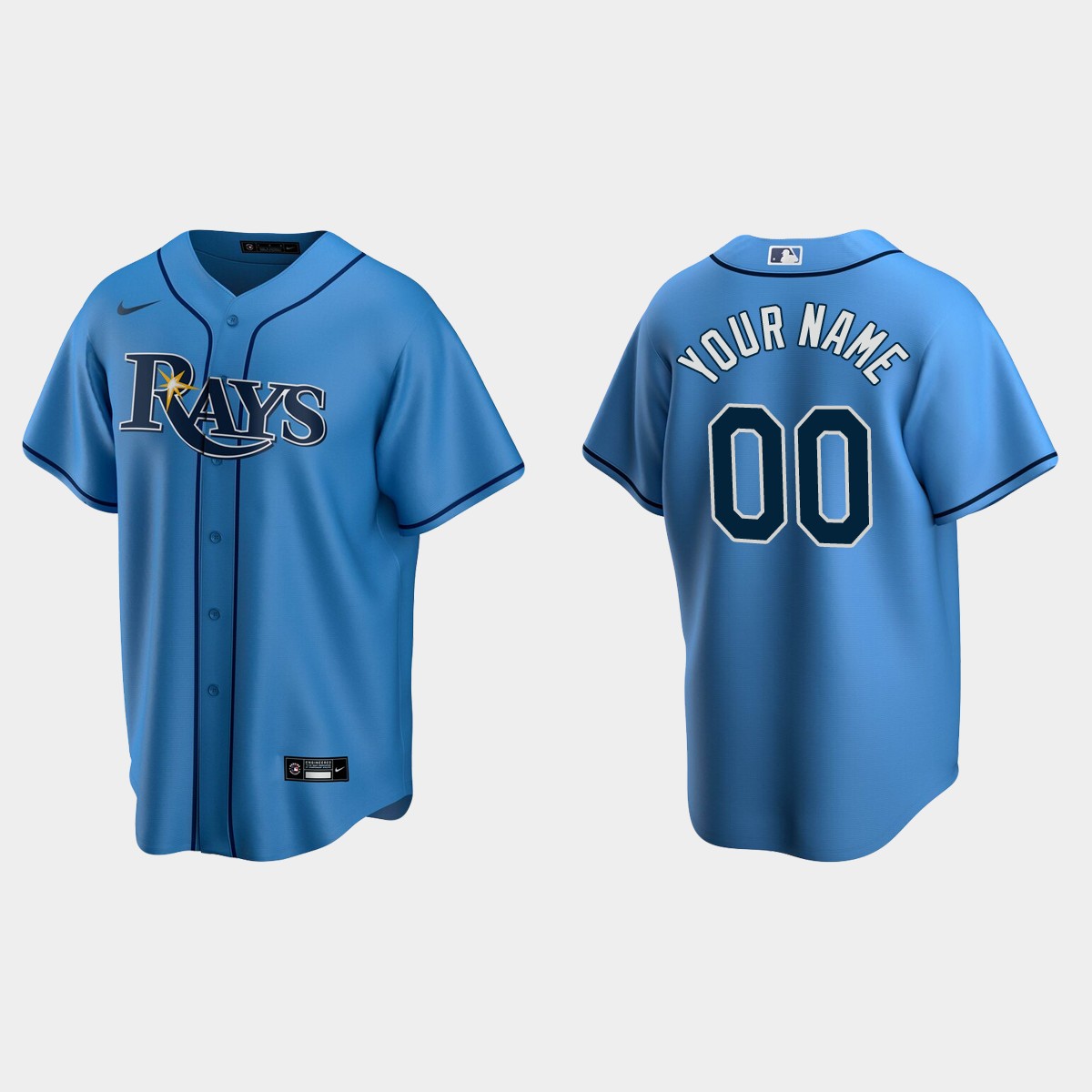 Men's Tampa Bay Rays Light Blue Alternate Custom Jersey