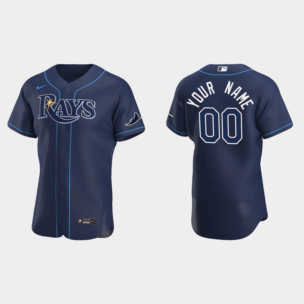 Men's Tampa Bay Rays Navy Alternate Custom Jersey