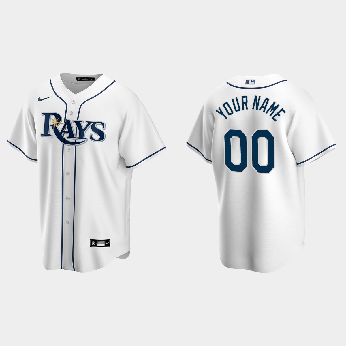 Men's Tampa Bay Rays White Home Custom Jersey