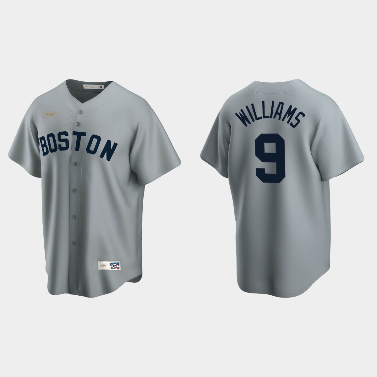 Men's Ted Williams #9 Boston Red Sox Cooperstown Collection Road Jersey - Gray