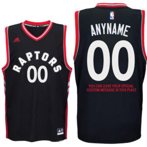 Mens Toronto Raptors Alternate Black Custom Message Jersey