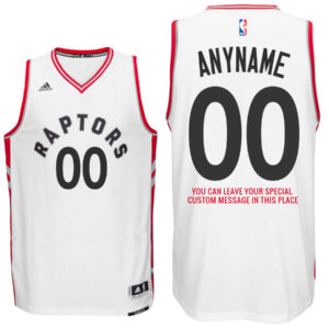 Mens Toronto Raptors Home White Custom Message Jersey