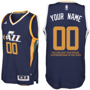 Mens Utah Jazz Road Navy Custom Message Jersey