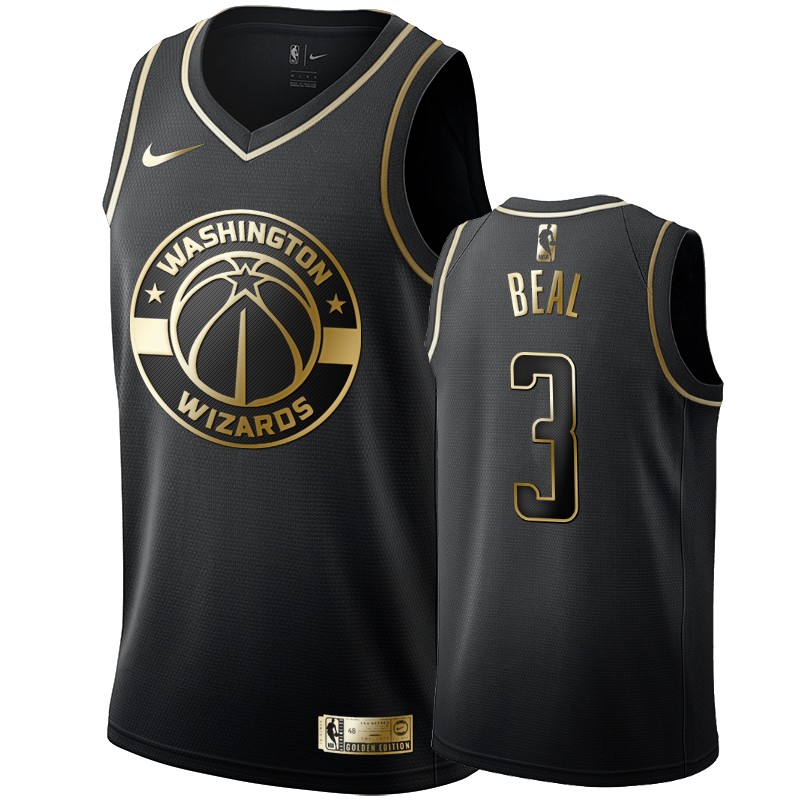 Men's Washington Wizards Bradley Beal Black #3 Golden Edition Swingman Jersey