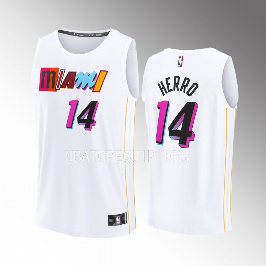 Miami Heat #14 Tyler Herro City Edition Jersey Fastbreak White
