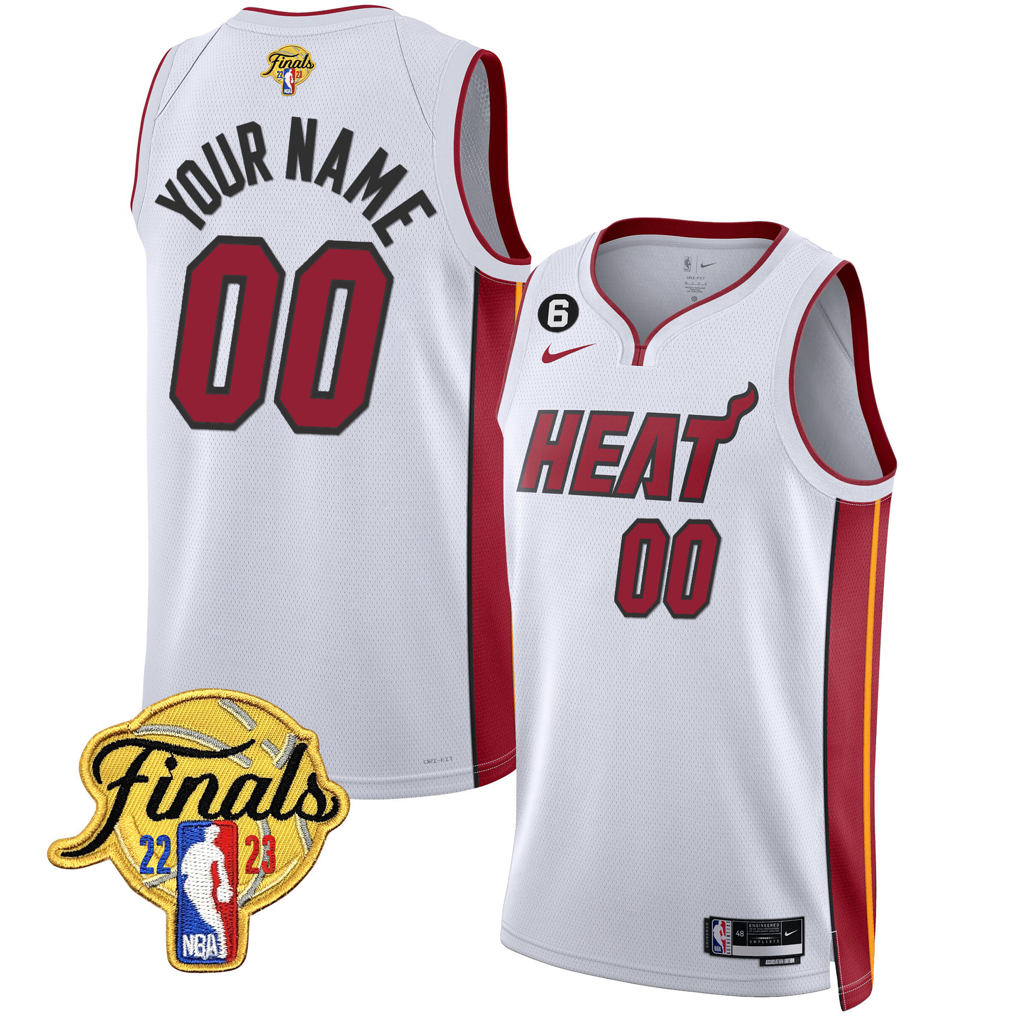 Miami Heat Finals Patch Collection Custom Association Jersey - All Stitched