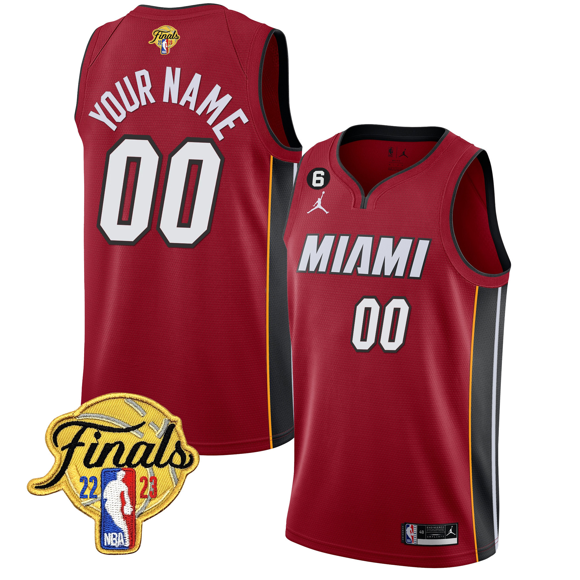 Miami Heat Finals Patch Collection Custom Statement Jersey - All Stitched