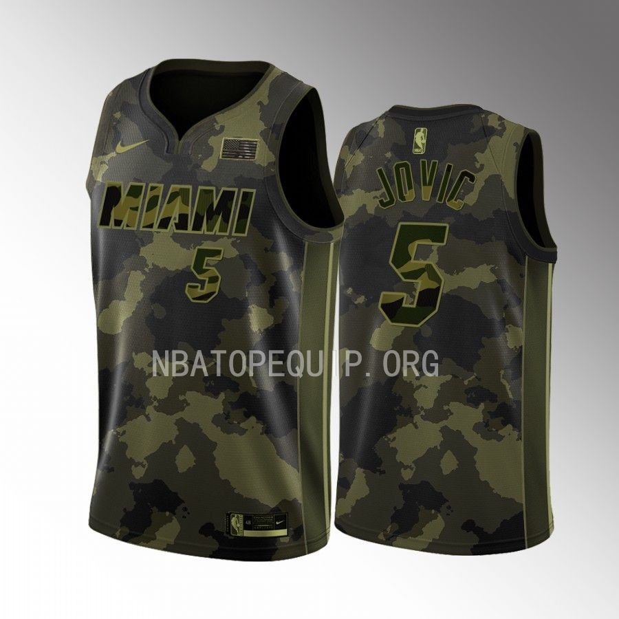 Miami Heat Salute To Service Nikola Jovic Camo #5 Jersey