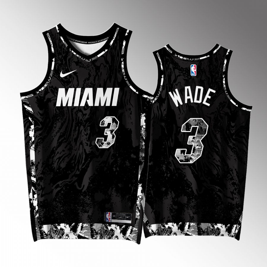Miami Heat #3 Dwyane Wade FTX Arena Black Jersey Exclusive Edition