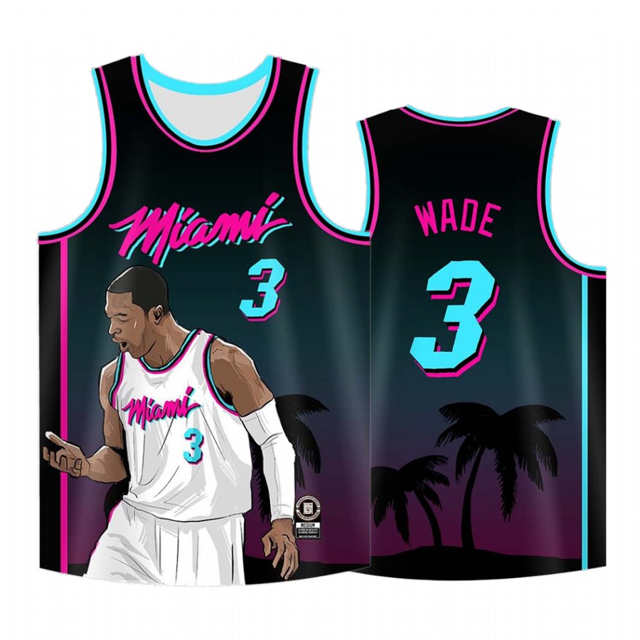 Miami Heat #3 Dwyane Wade Jersey Cool Man Pink