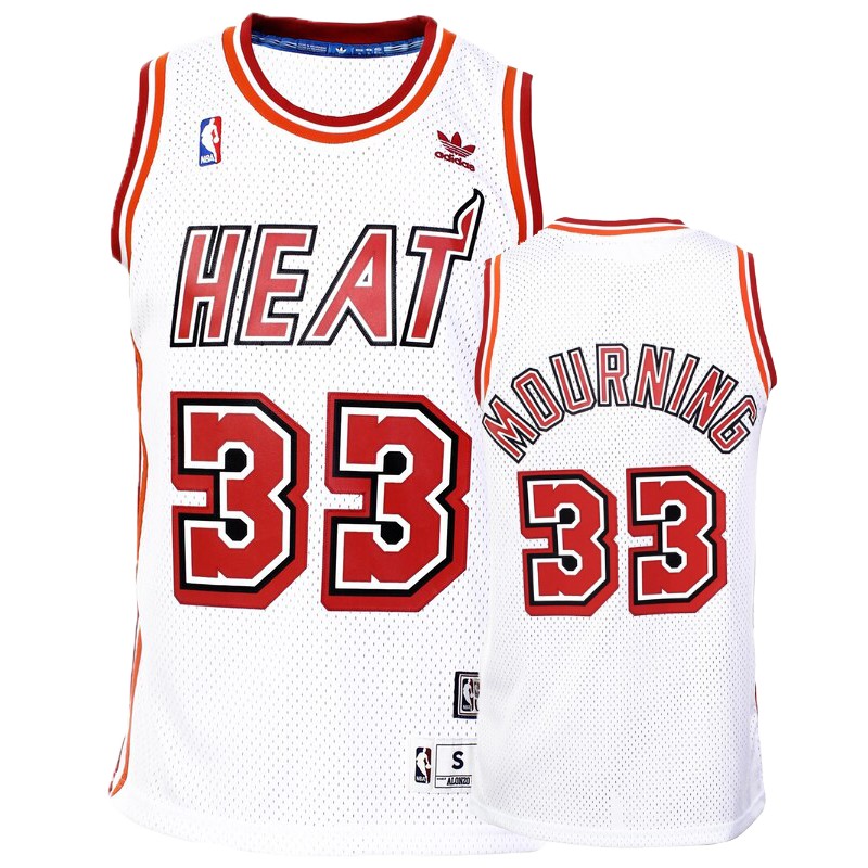 Miami Heat Alonzo Mourning White Hardwood Classics Jersey