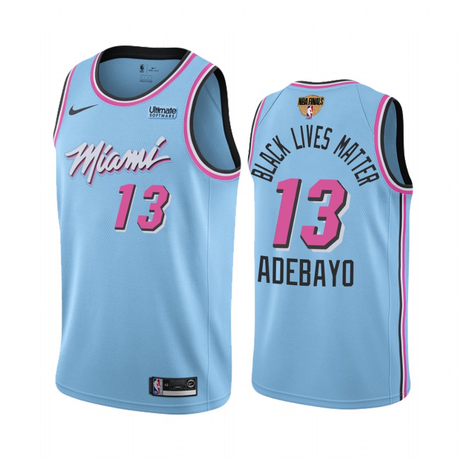 Miami Heat Bam Adebayo Eastern Conference Champs Blue Jersey Black Lives Matter
