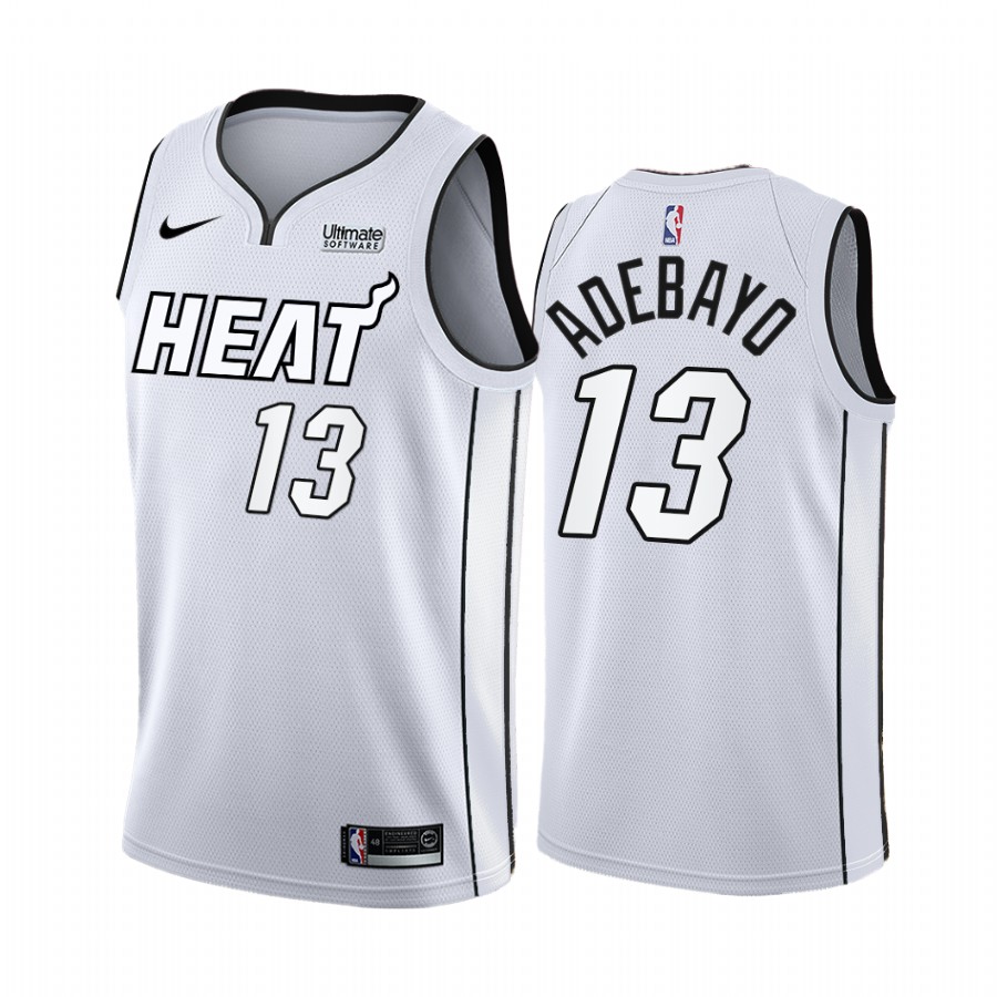 Miami Heat Bam Adebayo White Hot Playoffs #13 Jersey