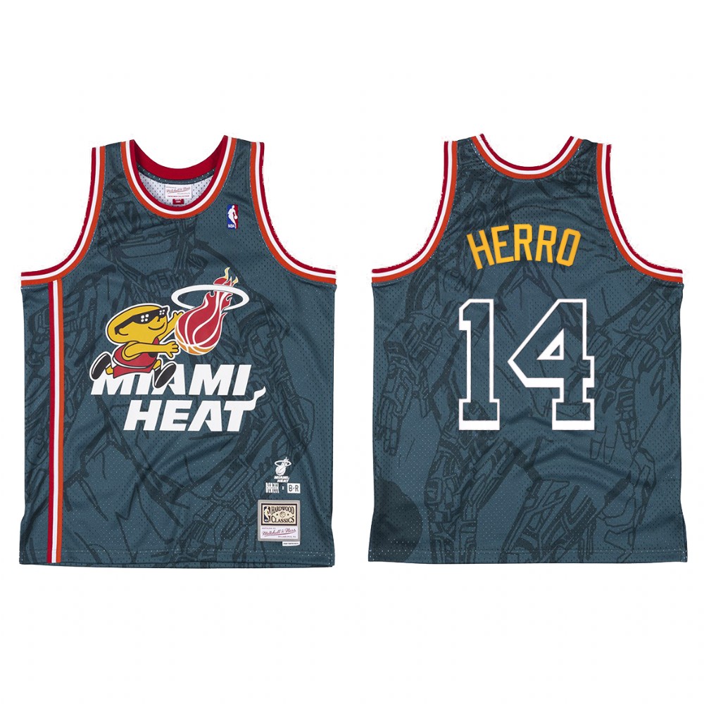 Miami Heat BR Remix Tyler Herro #14 Grey-green Jersey