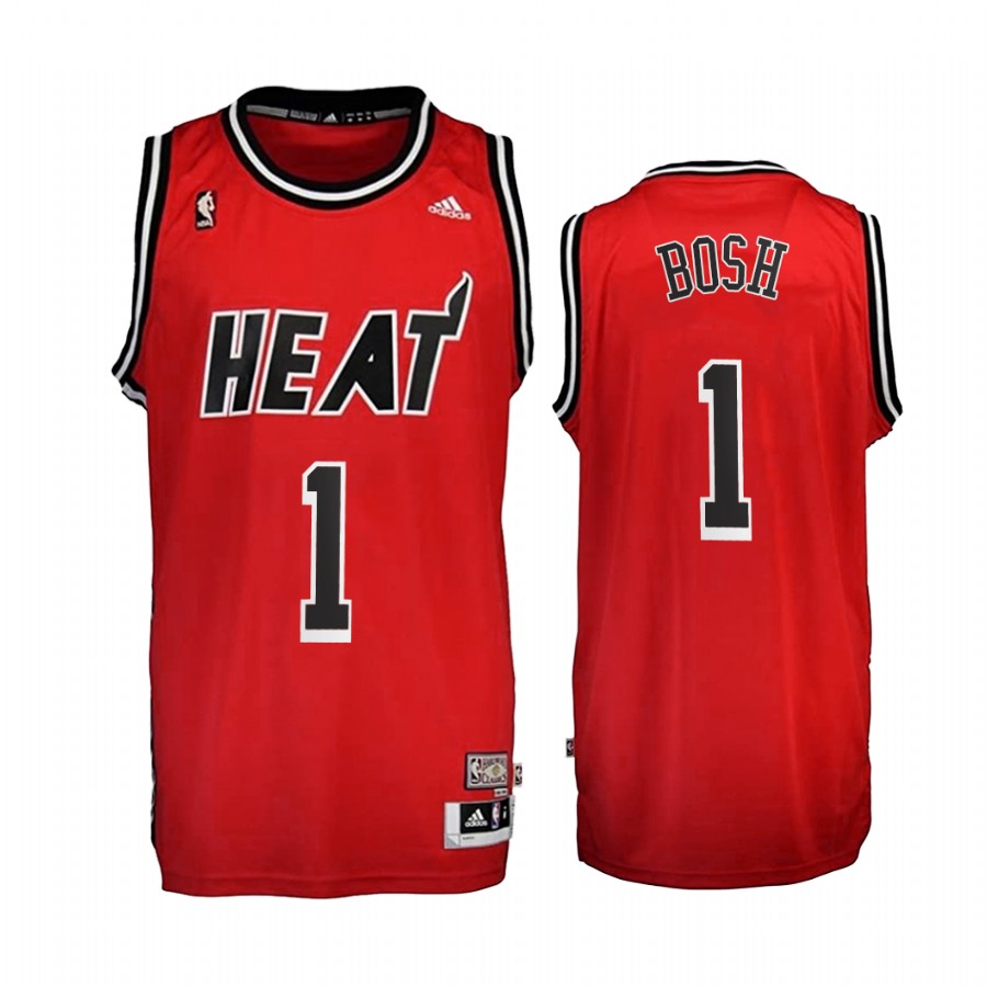 Miami Heat Chris Bosh #1 Red Hardwood Classics 2010-17 Jersey