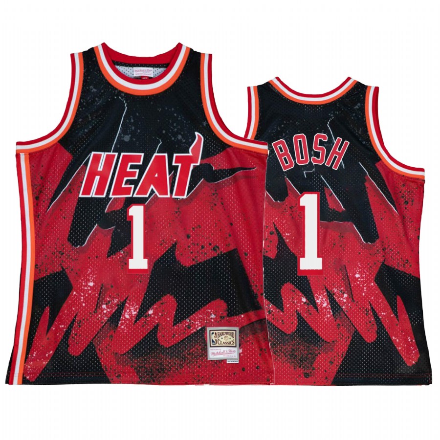 Miami Heat Chris Bosh Hyper Hoop #1 Red Throwback 90s Jersey