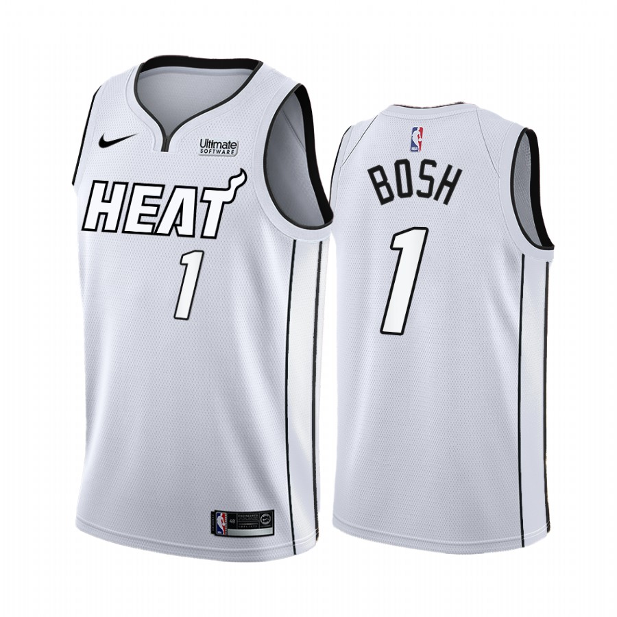 Miami Heat Chris Bosh White Hot Playoffs #1 Jersey