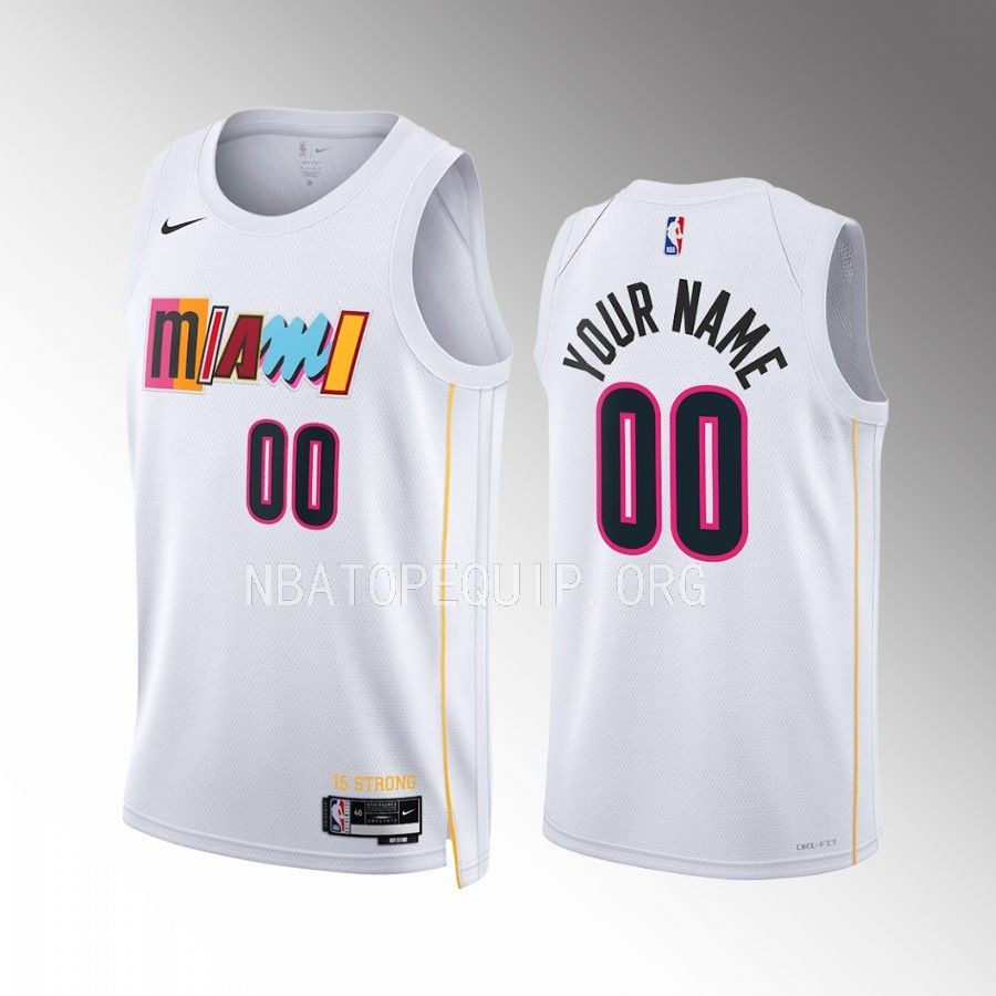 Miami Heat City Edition Custom White #00 Jersey Swingman