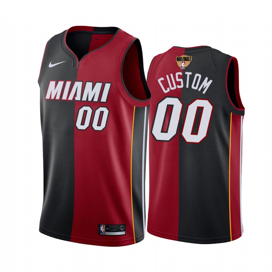 Miami Heat Custom Finals Bound Red Black Jersey Split Special Edition