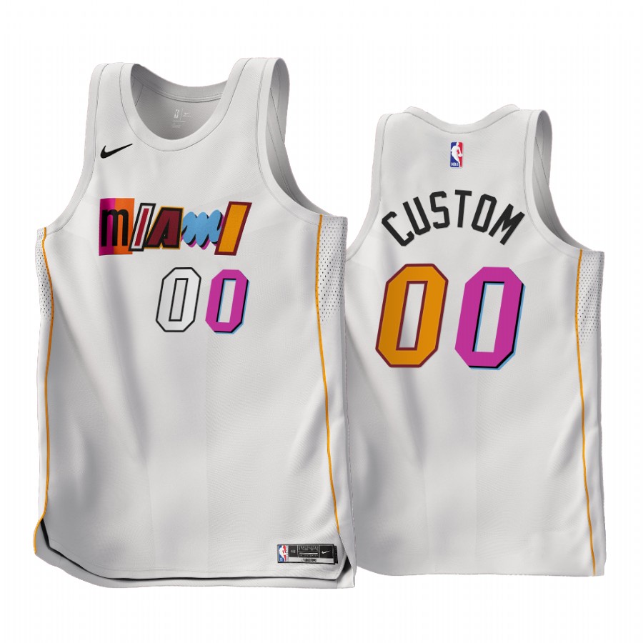 Miami Heat Custom City Edition White #00 Jersey