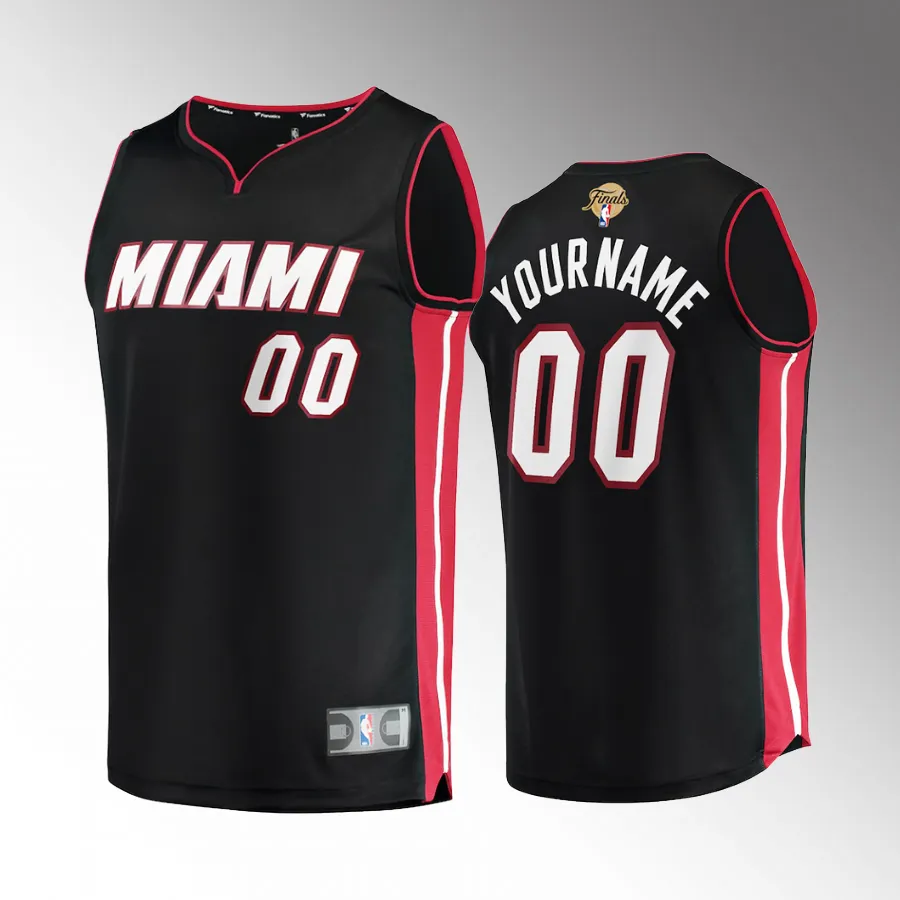 Miami Heat Custom Finals Youth Black Jersey #00 Fastbreak Player