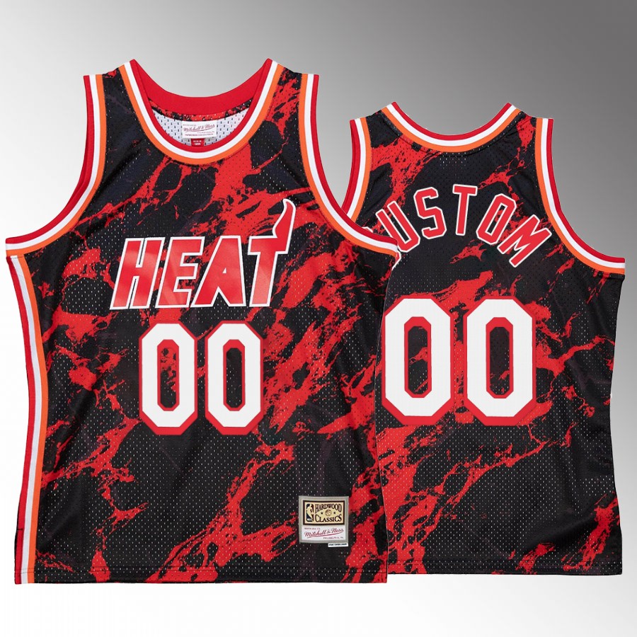 Miami Heat Custom Marble Swingman #00 Red Hardwood Classics Jersey