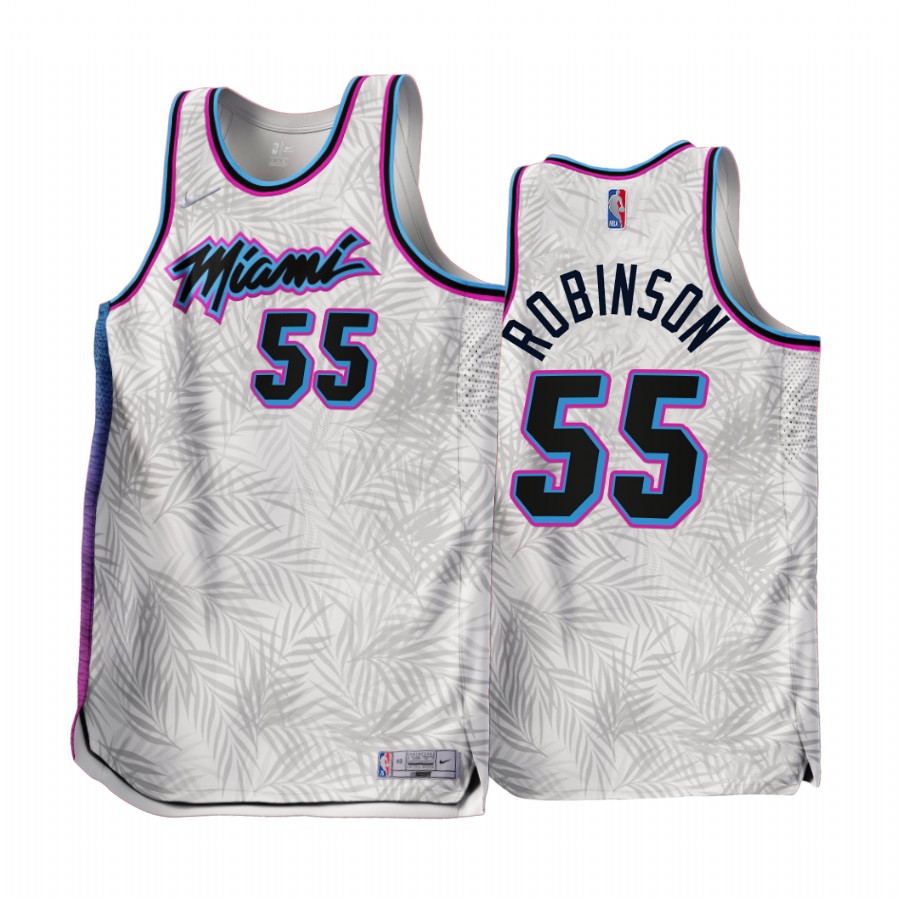 Miami Heat Duncan Robinson Earned Edition White #55 Jersey