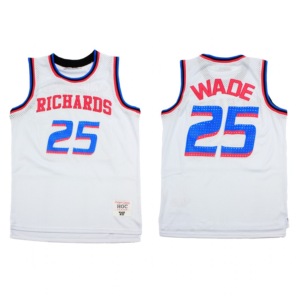 Miami Heat Dwayne Wade White Alternate Richards High School Jersey