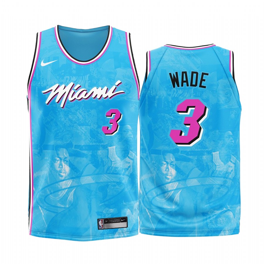 Miami Heat Dwyane Wade #3 Blue Fashion Edition Jersey