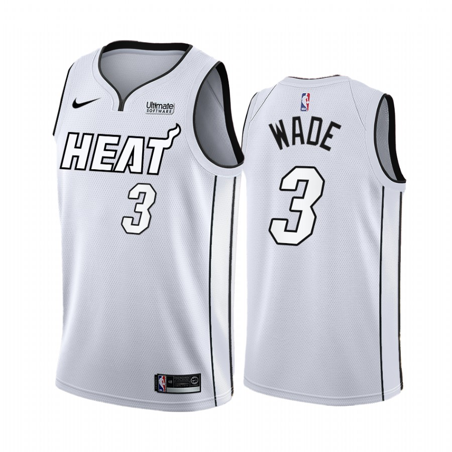 Miami Heat Dwyane Wade White Hot Playoffs #3 Jersey