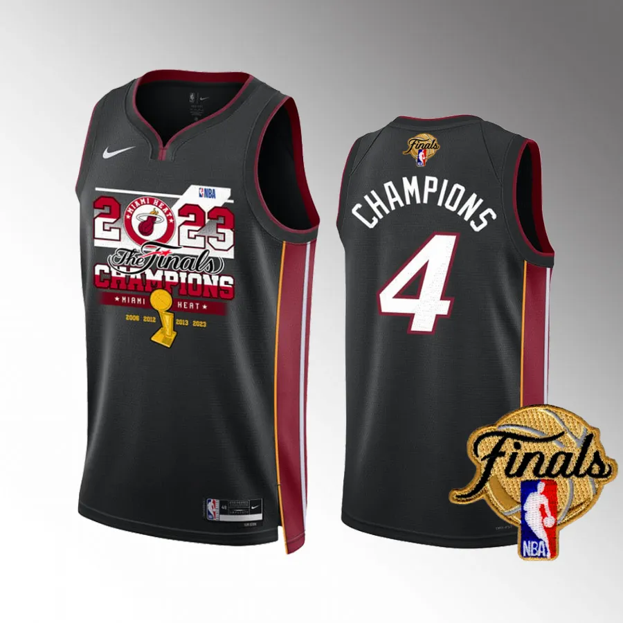 Miami Heat Final Champions Black #4 Swingman Jersey Men