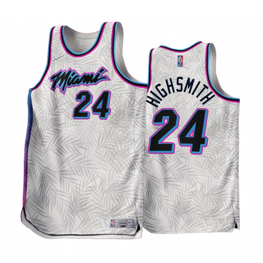 Miami Heat Haywood Highsmith Earned Edition White #24 Jersey