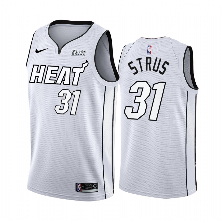 Miami Heat Max Strus White Hot Playoffs #31 Jersey