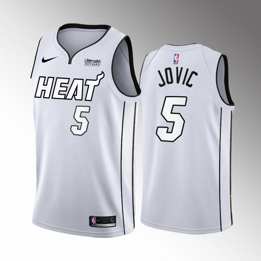 Miami Heat Nikola Jovic #5 White Hot White Jersey Draft