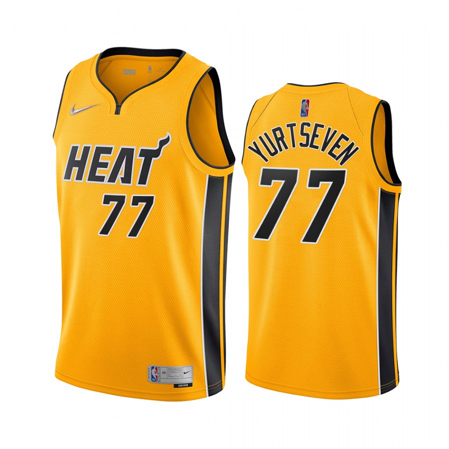 Miami Heat Omer Yurtseven #77 Gold Earned Edition Jersey