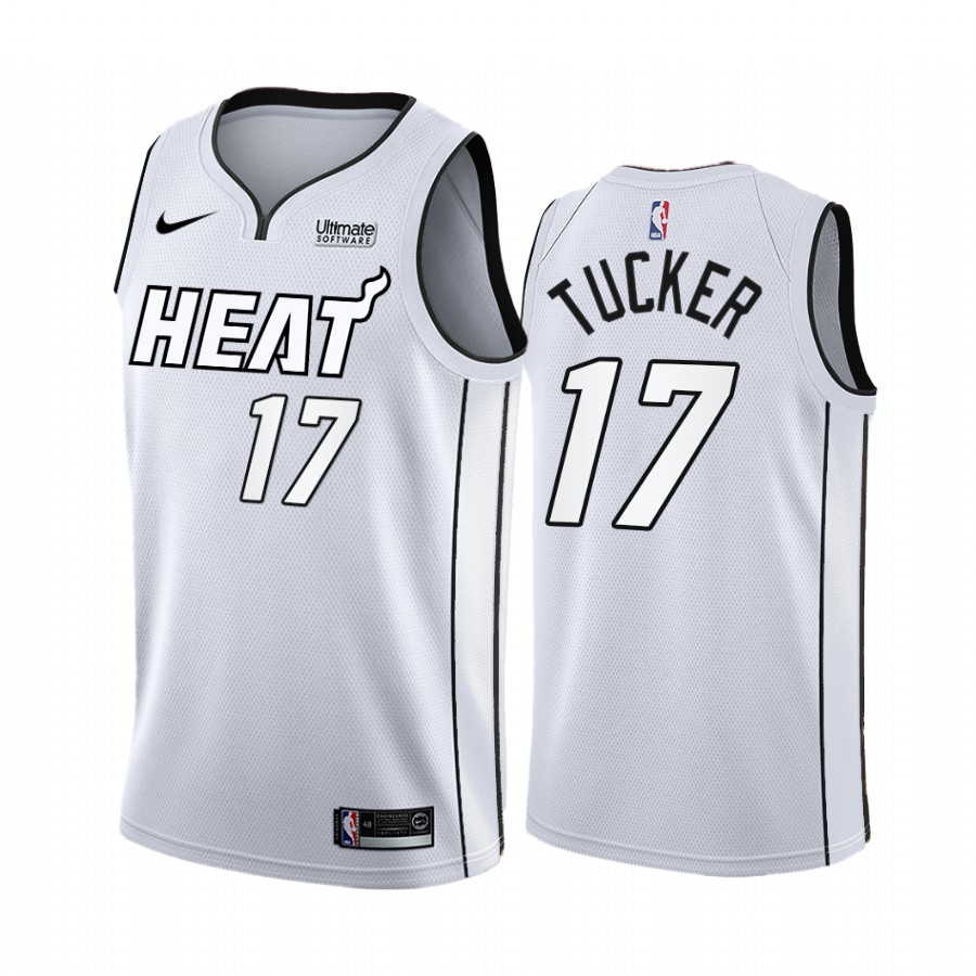 Miami Heat P.J. Tucker White Hot Playoffs #17 Jersey
