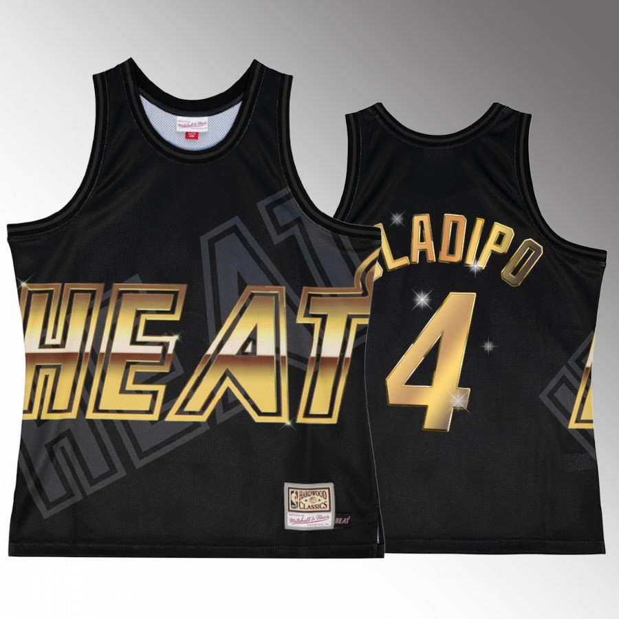 Miami Heat Victor Oladipo Black Big Face 4.0 Men Jersey Golden Logo