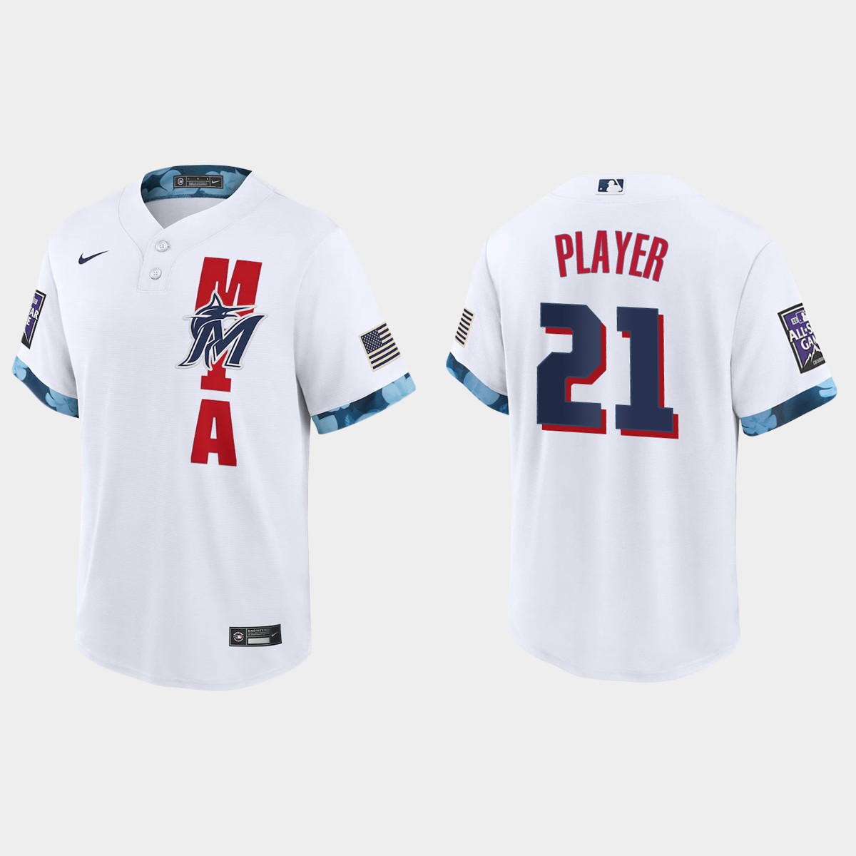 Miami Marlins Custom All-Star Game Jersey - White